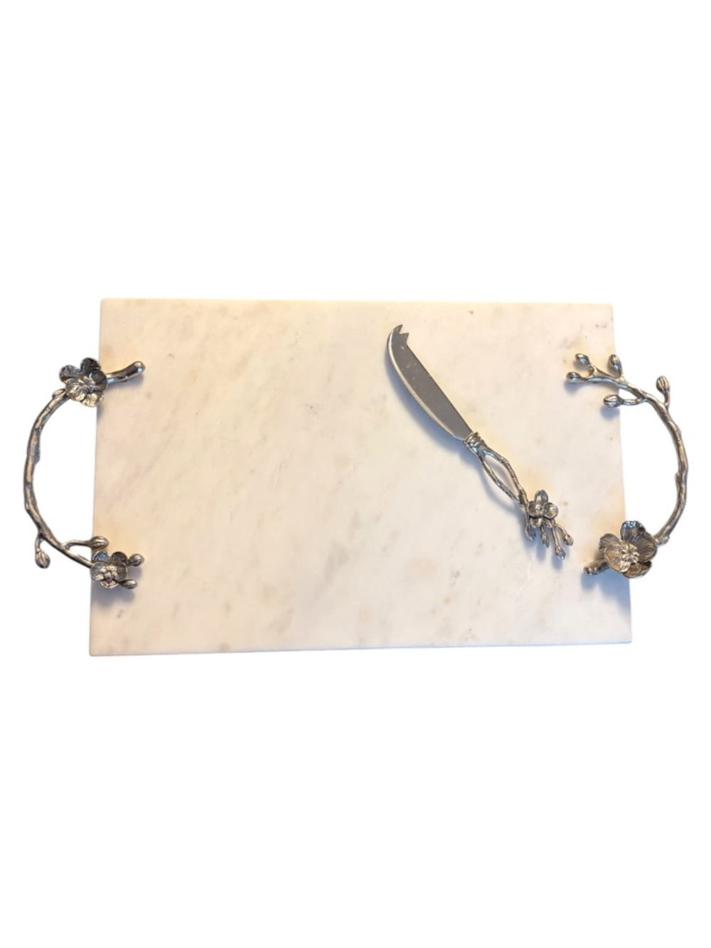 Michael Aram White Orchid Marble Cheese Board & Knife Set